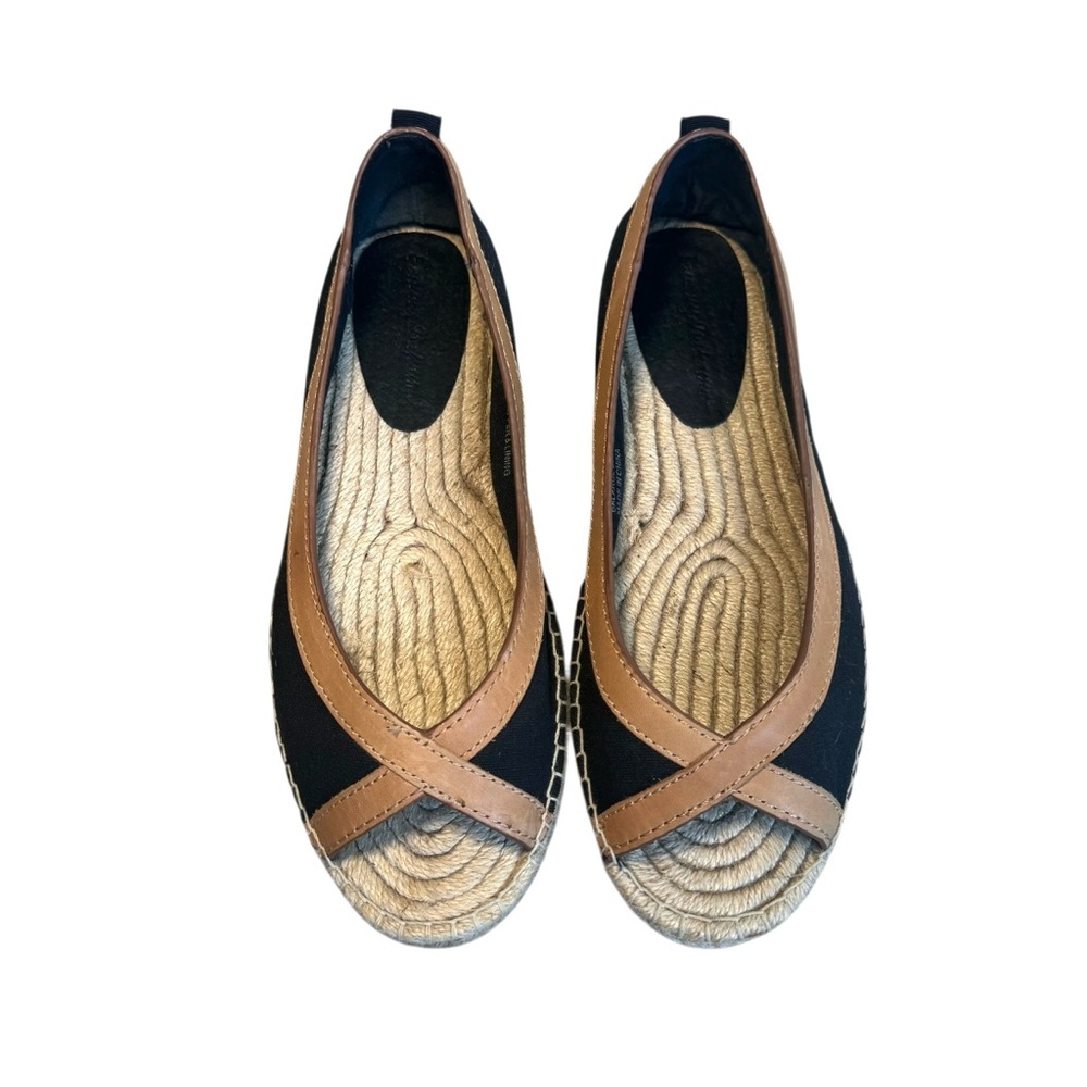 Tommy Bahama Violine Peep Toe Black Espadrille Flat Size- Women’s Size 8B
